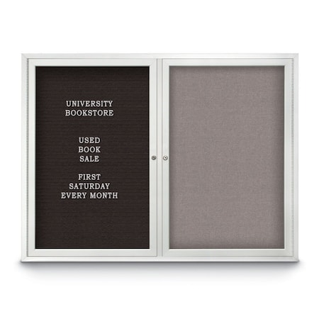 United Visual Products Corkboard, 48"x36", Black/Satin UV404PLUS-SATIN-BLACK